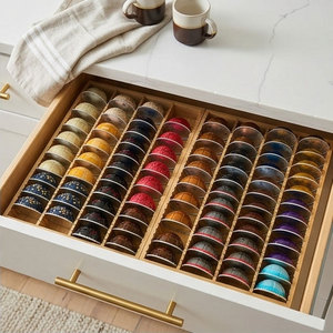 Bamboo Coffee Pod Storage Holder <strong>Drawer</strong> <strong>Insert</strong> for Counter Compatible Capsules for Kitchen, Home, Office, Coffee Station - Product Image 2