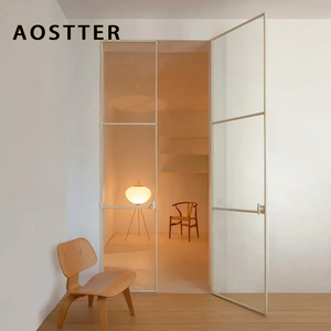 Porte à battant en aluminium AOSTTER pour magasin de proximité avec panneau haute résistance aux chocs et charnière continue pour usage intensif - Product Image 5