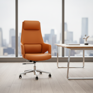Silla Ejecutiva Moderna Giratoria con Respaldo Alto Reclinable, Soporte Lumbar, Mueble de Oficina de Lujo para Jefes y Gerentes - Product Image 6