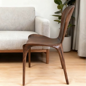 Silla <span class=keywords><strong>Eureka</strong></span> de Madera Maciza con Respaldo Curvo y Encaje de Espiga y Mortaja para Comedor, Sala de Estar u Oficina - Product Image 2