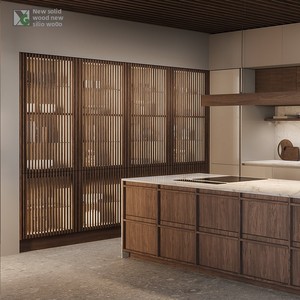Armario de Madera Maciza de Roble Rojo, Mueble de Cocina para el Hogar, Personalizable, Diseño Retro Natural Medieval Francés, Garantía de 5 Años - Product Image 4