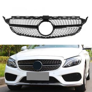 Grille <span class=keywords><strong>diamant</strong></span> pour <span class=keywords><strong>Mercedes</strong></span> Benz <span class=keywords><strong>W205</strong></span> <span class=keywords><strong>Classe</strong></span> <span class=keywords><strong>C</strong></span> 15-18 Grille noire - Product Image 5
