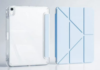 Étui de protection intelligent en cuir PU pliable en Y avec dos rigide transparent pour iPad Air 11/10,9/11 pouces - Léger, antichoc, divers modèles