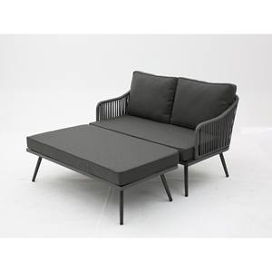 Conjunto de Sofá y Banco de Metal Antracita y Cuerda - Product Image 1