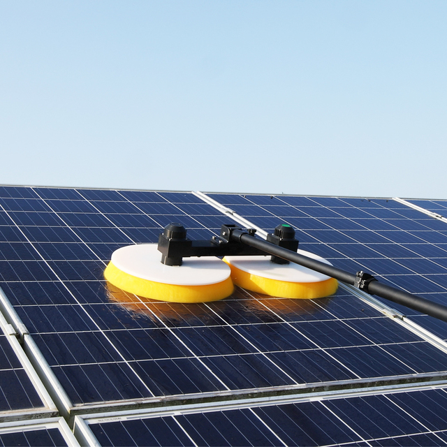 Double Brush Solar Panel Cleaning Robot Automatic PV Panel Cleaner Machine Rooftop & Ground Panel Cleaning Water-fed Solar Brush