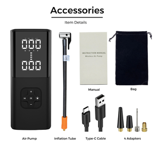 New Portable Inflatable Electric air <b>Pump</b> Compressor Rechargeable 12V Battery With LED Light Power Bank for Mobile - Product Image 6