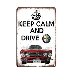 Antique Best Quality Vintage Old Car Signs Decoracion Retro Style Antique Metal Wall Signs