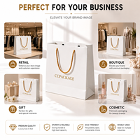 Sacs en papier de luxe personnalisés avec logo imprimé en feuille d'or, emballage pour le shopping, poignée robuste, écologiques, fournisseur en gros pour la vente au détail