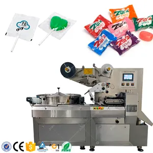 Máquina de embalagem automática para doces pequenos e duros, 1200 sacos/min, máquina plana para pirulitos, caramelo e hortelã, travesseiros e doces