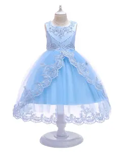D0030中国厂家直销价格儿童女童舞会礼服儿童夏季生日派对花童天鹅绒连衣裙