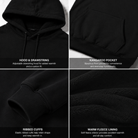 Sweat à capuche surdimensionné personnalisable de haute qualité sans cordon, impression personnalisée, molleton français épais
