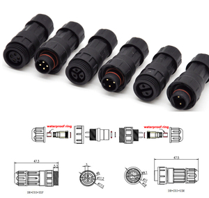 Nhà sản xuất bán hàng <span class=keywords><strong>4pin</strong></span> Mini <span class=keywords><strong>M12</strong></span> thấp hiện tại không thấm nước dẫn kết nối IP67/68 Nam Nữ cắm ổ cắm cho bộ điều khiển điện - Product Image 6
