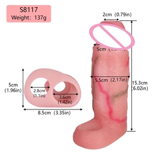 Funda para Pene Abierta SXXY, Dildo Realista Hueco para Agrandamiento del Pene y Retraso de la Eyaculación, Funda de Silicona para Pene - Product Image 4