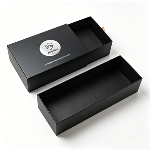 Factory Made Black Matte <b>Drawer</b> <b>Slide</b> Rigid Gift Box Recyclable Custom Logo Size Contact Us For Custom Packaging Solutions - Product Image 2