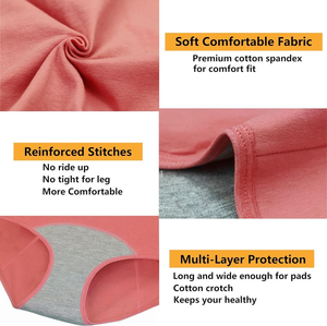 Culotte de bikini en coton Sexy 4 couches culotte de période pour femmes tongs à <span class=keywords><strong>ceinture</strong></span> fine sous-vêtements pour femmes - Product Image 4