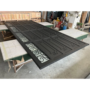 Hiện đại cổ điển Georgia rèn cửa nhà để xe sắt với thiết kế phức tạp và Vượt Thời Gian Nhìn tinh vi tính năng chèn Kính - Product Image 2