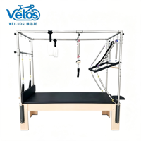 Équipement complet de studio de Pilates Velos, ensemble de 5 pièces : Reformer commercial, Cadillac, Table Trapeze, Chaise, Barrel, Machine de fitness, Lit