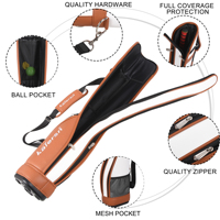 Ensemble complet de golf 5 pièces Kaiersn Park en PU avec sac de golf, clubs, balles, sac banane et accessoires – Modèle WJ654 CN/GUA