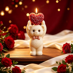 Love <b>Flower</b> <b>Bear</b> Silicone Candle Mold Reusable Casting Mould For Valentine Day DIY Aromatherapy Candle Gypsum Craft Home Decor - Product Image 2