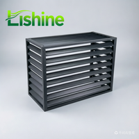 Cache-compresseur de climatiseur extérieur mural carré en aluminium et plastique, durable, à installation facile, avec couvercle à persiennes, design moderne pour