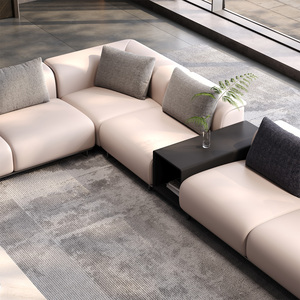 Sofás Modulares de Oficina de Lujo, Diseño Administrativo Moderno, Muebles de Oficina de Estilo Italiano, Conjunto de Sofás de Cuero - Product Image 4