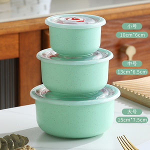 3 pack <span class=keywords><strong>cuisine</strong></span> <span class=keywords><strong>pas</strong></span> <span class=keywords><strong>cher</strong></span> paille <span class=keywords><strong>de</strong></span> blé stockage des aliments petit seau <span class=keywords><strong>de</strong></span> stockage bol ensemble hermétique stockage des aliments conteneur ensemble boîte à lunch - Product Image 3
