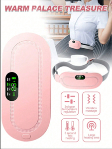 Digital Display Cordless Thickened Deerskin Fabric Menstrual Heating Pad Timing Control <strong>Period</strong> <strong>Pain</strong> Relief Massage <strong>Belt</strong> - Product Image 3
