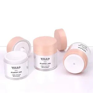China Manufacturer 50G Round Plastic Pink Eye Face Cream Luxury Airless Pump Acrylic Jar
