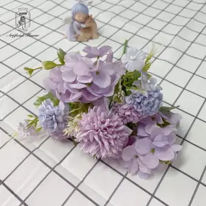 DKB 5 prong hydrangea combination Artificial Flower bunch for Wedding Decoration Customized Flower with Factory Price