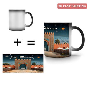 Art Craft DIY Blank Mug 11oz Frosted Black Ceramic Heat Sensitive Color Changing <b>Magic</b> <b>Cup</b> - Product Image 4