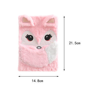 Carnet A5 <span class=keywords><strong>en</strong></span> peluche d'hiver, dessin animé, moelleux, fille, carnet mignon, journal intime, renard, petit animal <span class=keywords><strong>en</strong></span> peluche, carnet pour élèves du primaire - Product Image 5
