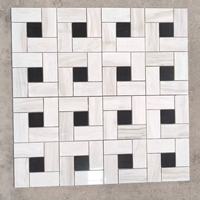 Panneau mural en mosaïque de marbre moderne et écologique, personnalisé en usine, motif géométrique abstrait multicolore, carrelage de luxe pour villa et hôtel