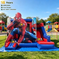 Perosotan Tiup Spider-man Komersial Luar Ruangan, Kastil Tiup, Rumah Loncat Tiup untuk Sewa Bisnis Karnaval