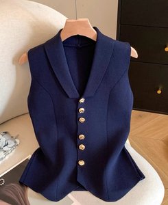 Nuevo Chaleco de Punto sin Mangas para <span class=keywords><strong>Mujer</strong></span>, Estilo Casual Francés, Verano 2026 - Product Image 1