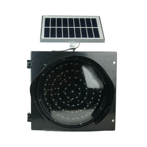 Lámpara de Advertencia Solar LED Amarilla de 300mm, de Aluminio y PC, con Intermitencia para Reducción de Velocidad, Luz Estroboscópica Fija de Seguridad Vial - Product Image 1