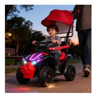 Auto Eléctrico para Niños Melody Glow, de 4 Ruedas, Diseño Duradero, Construcción de Plástico, con Reproductor de Música MP3, para Niños de 2 a 4 Años
