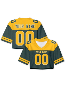 Maillot de football personnalisé avec nom, numéro et logo de l'équipe, Crop top personnalisé pour femmes, Maillots de cheerleading, Cadeau pour petite amie - Product Image 6
