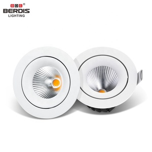 Berdis Curved 75mm Cut Out Round Deep Reflector Anti Glare Led Spotlight COB Ajustable Slim Radiador Luz de techo para carcasa - Product Image 2