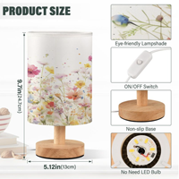 Lampe de table de luxe imprimée en 3D UV, veilleuse personnalisée avec abat-jour en tissu haut de gamme pour la décoration esthétique du salon