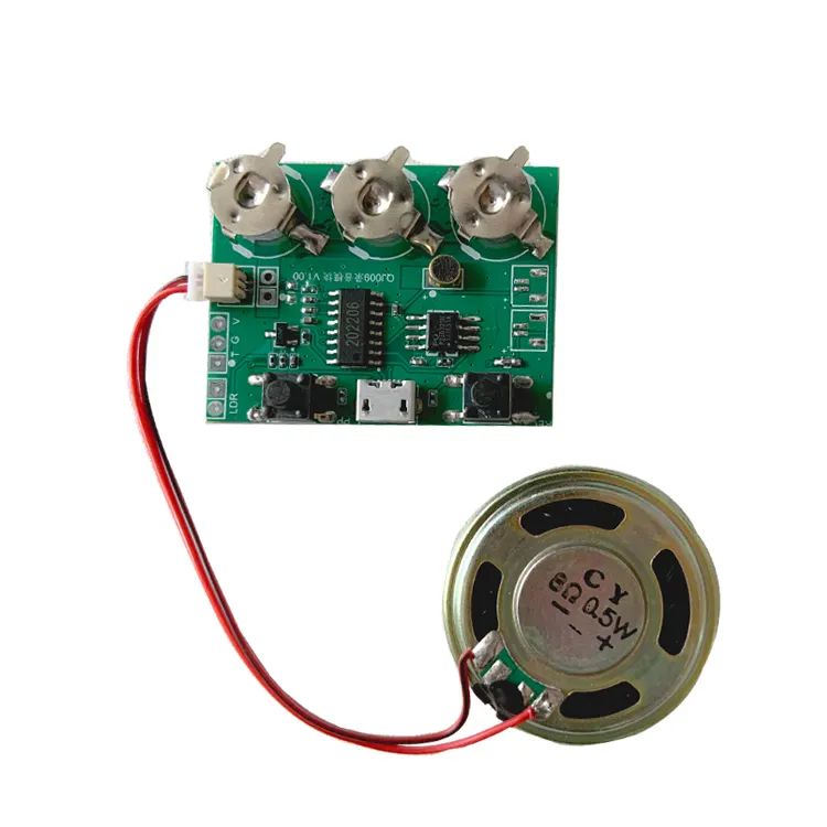 Módulo de música de sonido Altavoz de 1W con función de sensor de luz magnética para juguete de peluche o caja de regalo