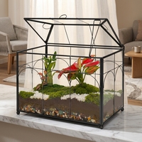 Conteneur en verre géométrique multifonctionnel contemporain avec couvercle, comme vase de table, pour la décoration de la maison