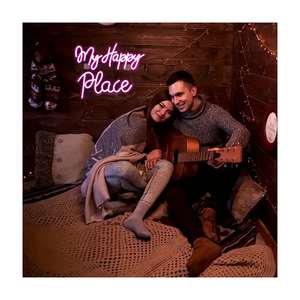 Неоновая вывеска на заказ, украшение для дома, надпись, свет, логотип «Мое счастливое место», дроп-доставка, акриловый материал для вечеринки, индивидуальный дизайн - Product Image 4