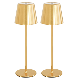 Lampe de bureau LED portable rechargeable, décoration d'intérieur, chambre à coucher, salon, lampe de chevet, lampe de table sans fil, lampe décorative dorée - Product Image 1