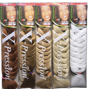 Extensiones <span class=keywords><strong>de</strong></span> Cabello Trenzado Preestirado Afro Yaki <span class=keywords><strong>de</strong></span> 82 Pulgadas y 165 g, Estilo Jumbo, Fibra Recta para Peluca - Product Image 2