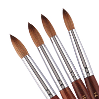 Pinceau à ongles professionnel 2026 en 100% véritable Kolinsky, manche en bois, logo personnalisé, ovale, sable Kolinsky frisé, pour nail art acrylique