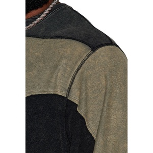 Sweat-shirt pour homme oversize en coton éponge français épais, couleur bicolore, design réversible OEM - Product Image 2