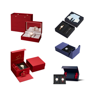 Custom logo Printing Cardboard square Luxury Jewelry Packaging <strong>Watch</strong> Bracelet Red Envelope Card Gift Box <strong>Set</strong> of Paper Boxes - Product Image 6