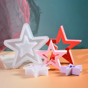 Moule d'application de colle bricolage pour ornements de décoration de Noël en forme d'étoile évidés, moule en silicone - Product Image 3