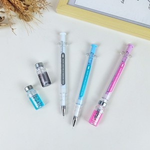 Logo personalizzato simpatico cartone animato Design 0.5mm larghezza di scrittura siringa Gel penna <span class=keywords><strong>blu</strong></span> rosa rosso con corpo in plastica per uso promozionale - Product Image 2