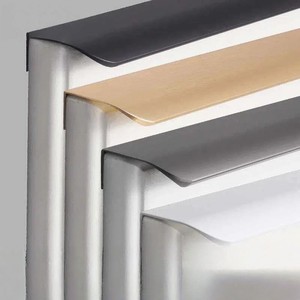 Hot Selling Modern European Aluminium Alloy Gold Pull Handle for Cabinets Drawers Bathrooms Hotels-Durable Easy Installation - Product Image 1